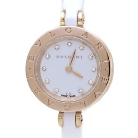 BVLGARI B.zero1 S size 12P diamond BZ23WSGCC 12 BZP23SGC White ceramic xK18PG Pink gold Ladies 39540