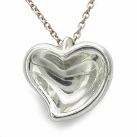 Tiffany Necklace Curved Heart Silver 925 Approx. 4.2g Elsa Peretti Women's TIFFANY&Co.