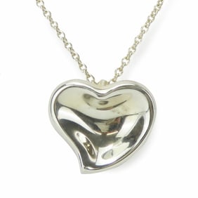Tiffany Necklace Curved Heart Silver 925 Approx. 4.1g Elsa Peretti Women's TIFFANY&Co.