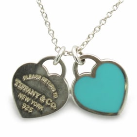 Tiffany Necklace Return to Double Heart Silver 925 Approx. 2.7g Blue Tag Women's TIFFANY&Co.