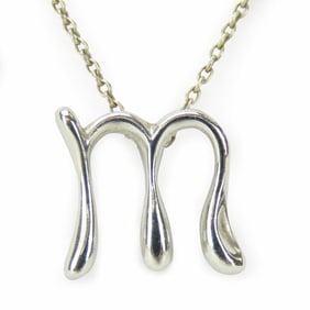 Tiffany Necklace Letter M Silver 925 Approx. 2.1g Initial Elsa Peretti Women's TIFFANY&Co.