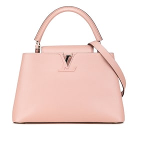 Louis Vuitton Capucines PM Handbag Shoulder Bag M42258 Magnolia Pink Taurillon Leather Women's LOUIS