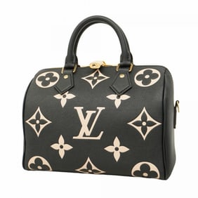 Louis Vuitton Handbag Monogram Empreinte Bicolor Speedy Bandouliere 25 M58947 Black Beige Women's