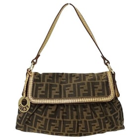 FENDI Women's Handbag Shoulder Bag Zucca Canvas Brown 8BR445