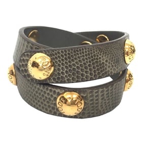 TOD'S Double-row bracelet, leather, beige/gold