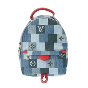 LOUIS VUITTON Louis Vuitton Monogram Palm Springs Backpack MINI Blue M45043 Women's Denim