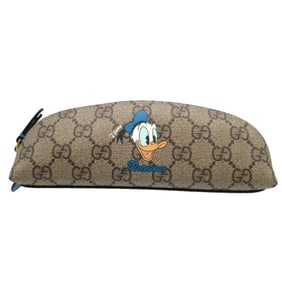 Gucci Donald Duck 662129 GG Supreme Leather Beige Blue Pencil Case 1850GUCCI