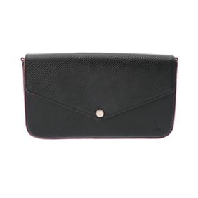 LOUIS VUITTON Louis Vuitton Epi Pochette Felicie Noir/Hot Pink M64579 Women's Leather Chain Wallet