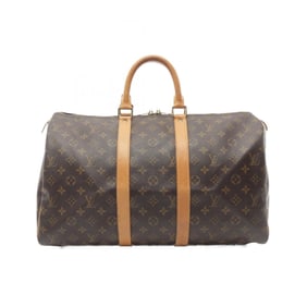 Louis Vuitton LOUIS VUITTON Keepall 45 Monogram Boston Bag Coated Canvas Leather Men's Women's Brown