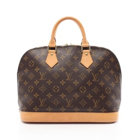 Louis Vuitton Alma PM Monogram Handbag Bag Coated Canvas Leather Women's Brown M51130