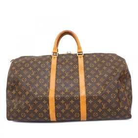 Louis Vuitton Boston Bag Monogram Keepall 55 M41424 Brown Men's Women's