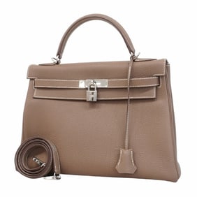 Hermes handbag Kelly 32 Togo Etoupe ?P engraved ladies