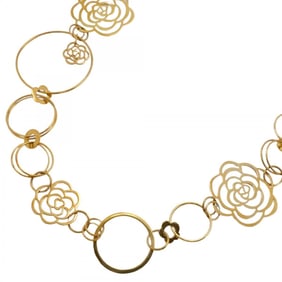 Chanel necklace camellia K18YG yellow gold ladies