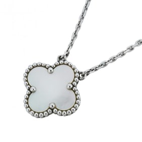 Van Cleef & Arpels Alhambra Necklace K18WG White Gold Mother of Pearl Ladies