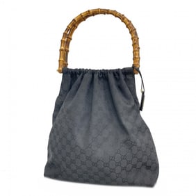 Gucci Shoulder Bag GG Canvas Bamboo 92709 Black Women's