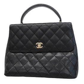 Chanel handbag Matelasse caviar skin black champagne ladies