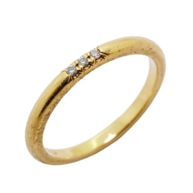 Tiffany Ring Stacking Band 3PD K18YG Yellow Gold Diamond Size 12.5 Ladies