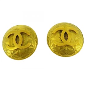 Chanel Earrings Coco Mark Circle GP Plated Gold Ladies