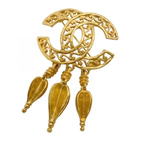 Chanel Brooch Coco Mark GP Plated Gold Ladies