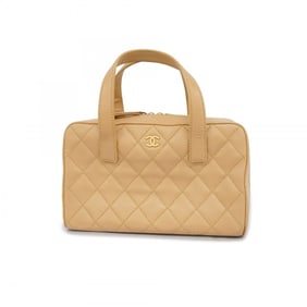 Chanel handbag wild stitch light brown ladies
