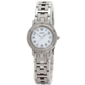 Hermes CL4.210 Clipper Watch Stainless Steel SS Ladies HERMES