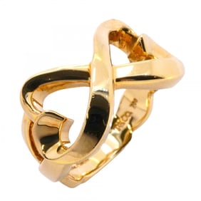 Tiffany Ring Double Loving Heart K18YG Yellow Gold Size 10.5 Ladies