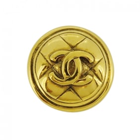 Chanel Brooch Coco Mark Matelasse Circle GP Plated Gold Ladies