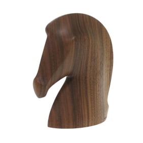 Hermes Samarkand Paperweight Mahogany Brown Object Horse Wood 0606 HERMES