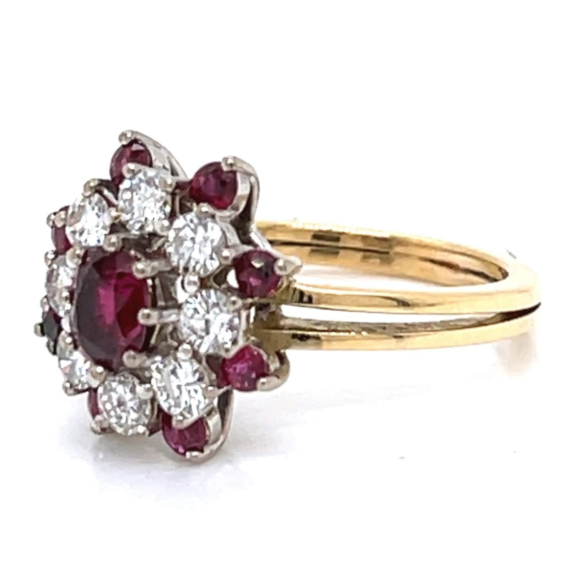 18K Yellow Gold Ruby & Diamond Ring - 2