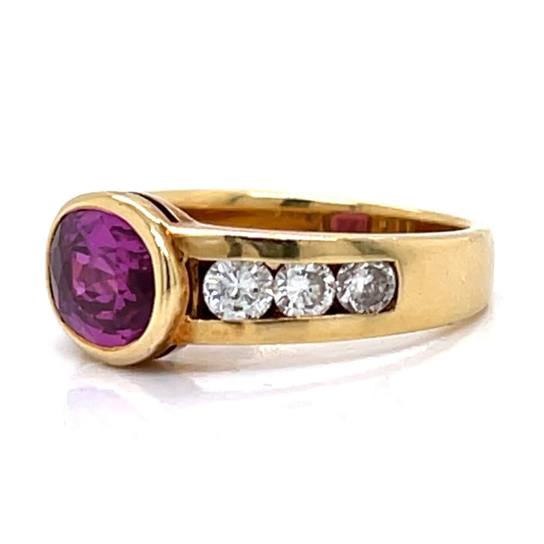 18K Yellow Gold Ruby & Diamond Ring - 2