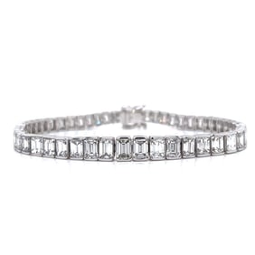 Platinum & 18K White Gold 21.00 Ct. Graduated Diamond Tennis Bracelet