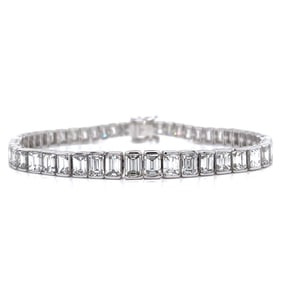 Platinum & 18K White Gold 21.00 Ct. Graduated Diamond Tennis Bracelet