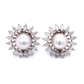 South Sea Pearl & Diamond Earrings