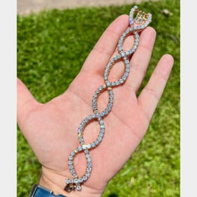 French 18K Yellow Gold 27.00 Ct. Diamond Bracelet