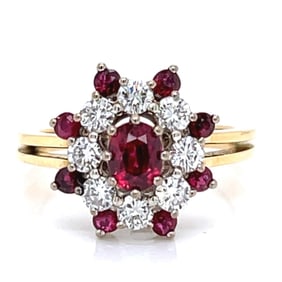 18K Yellow Gold Ruby & Diamond Ring