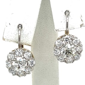 Platinum & 18K Yellow Gold 2.60 Ct. Diamond Earrings