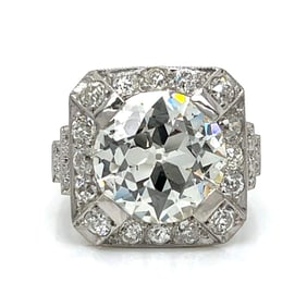 Art Deco Platinum GIA Certified 5.35 Ct. Diamond Ring