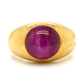 JE CALDWELL 18K Yellow Gold GIA Certified Star Ruby Ring