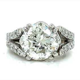 Platinum 4.90 Ct. GIA Certified Diamond Ring