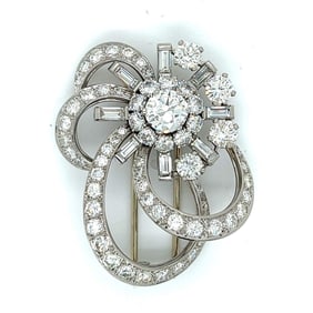 Art Deco Platinum Diamond Brooch