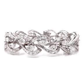 1960's Platinum Diamond Bracelet
