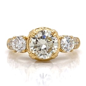 18K Yellow Gold EGL Certified Diamond Ring