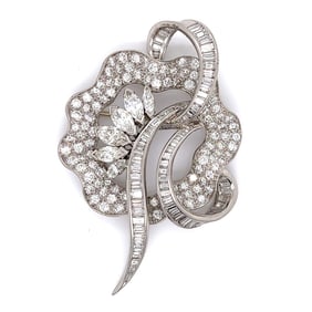 Platinum 9.10 Ct. Diamond Brooch