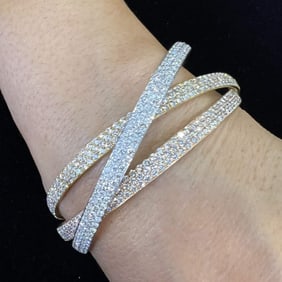 18K Tri Gold Bangles