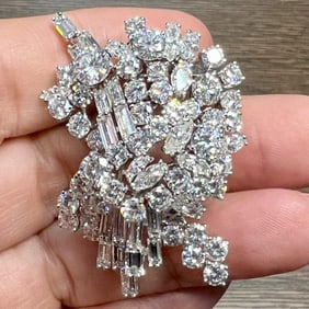 Platinum & 18K Diamond Brooch
