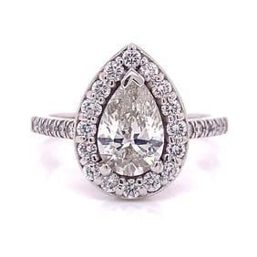 14K White Gold 1.07 Ct. GIA Certified Pear-shape Diamond Ring
