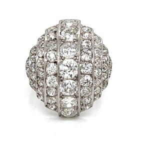 1950's 18K White Gold 5.80 Ct. Diamond Cocktail Ring