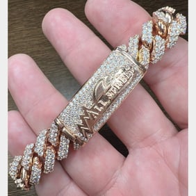 10K Rose Gold "Wall Street" 15.00 Ct. Diamond ID Bracelet