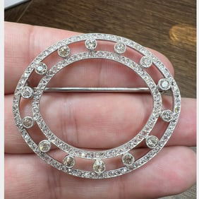 Art Deco Platinum Diamond Brooch
