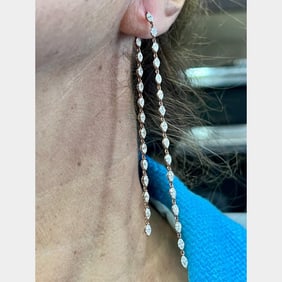 18K Rose Gold Diamond Chandelier Earrings